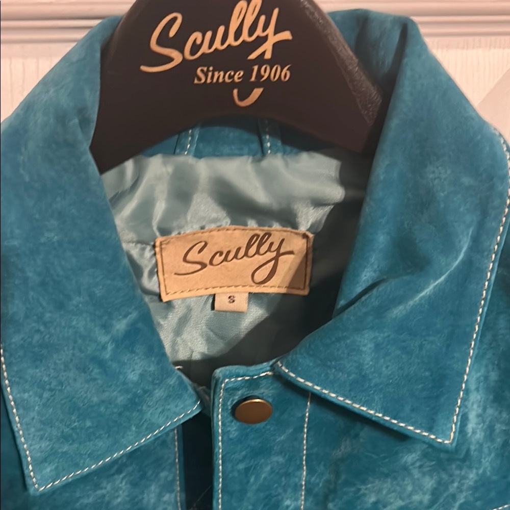 Scully Teal Suede Leather Jacket - Picture 2 of 3